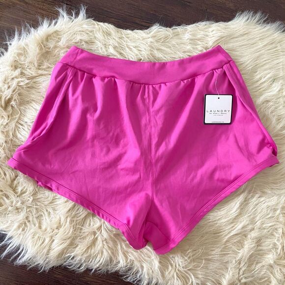 Laundry By Shelli Segal Pants - NWT Bright Pink High Rise Running Workout Shorts M Laundry by Shelli Segal